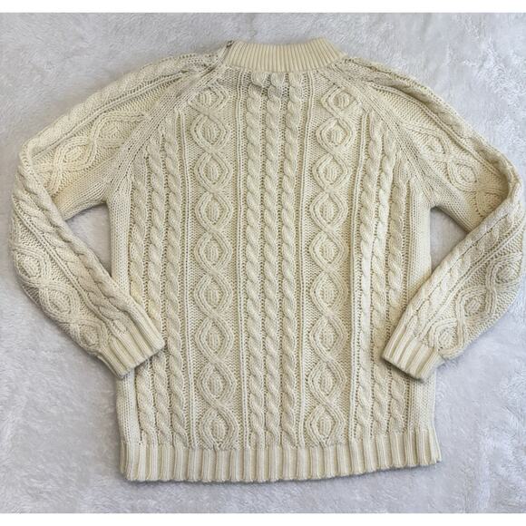Vintage Wayne Taylor Cable Knit Ivory Irish Fisherman Sweater Harry Met Sally - Picture 7 of 8